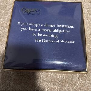 Caspari Set Of 30 Blue Airlaid Cocktail Napkins Duchess Of Windsor Quote